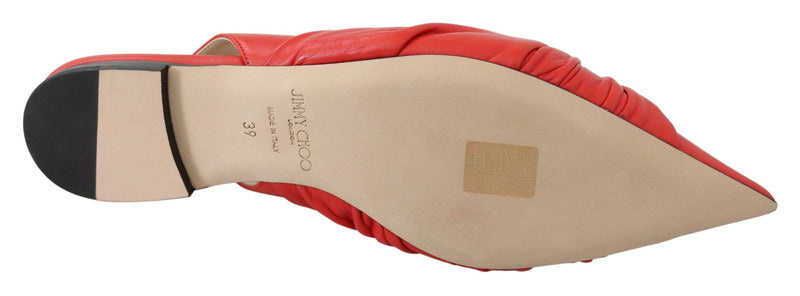 Chic Red Speced Toe Leder Flats