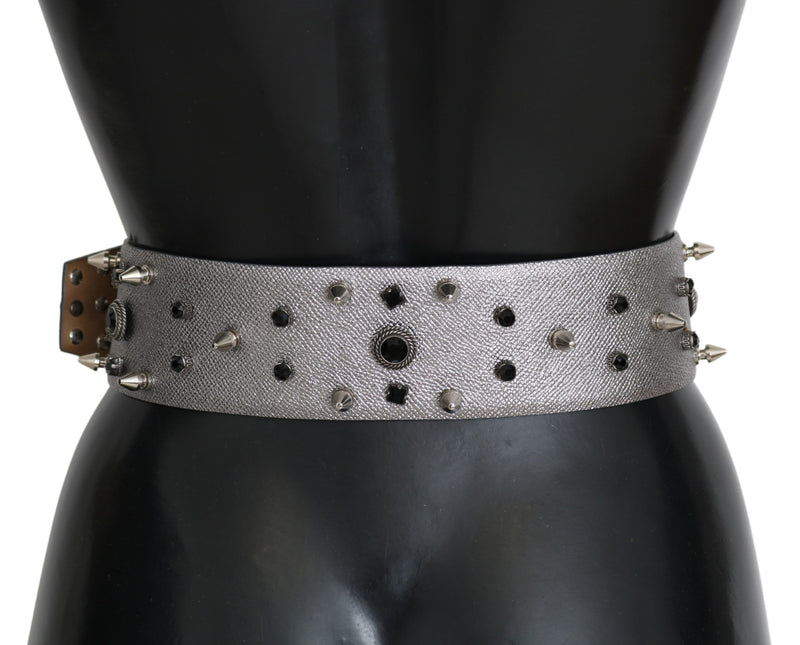 Superbe ceinture en cuir en cuir en argent