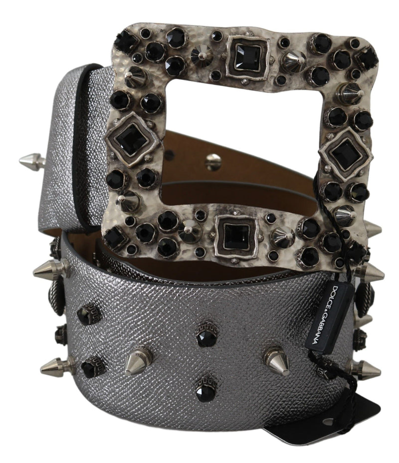 Superbe ceinture en cuir en cuir en argent