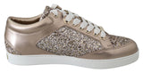 Ballett rosa Glitzer Leder -Sneaker