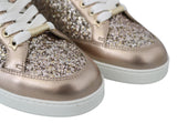 Sneaker in pelle glitter rosa da balletto