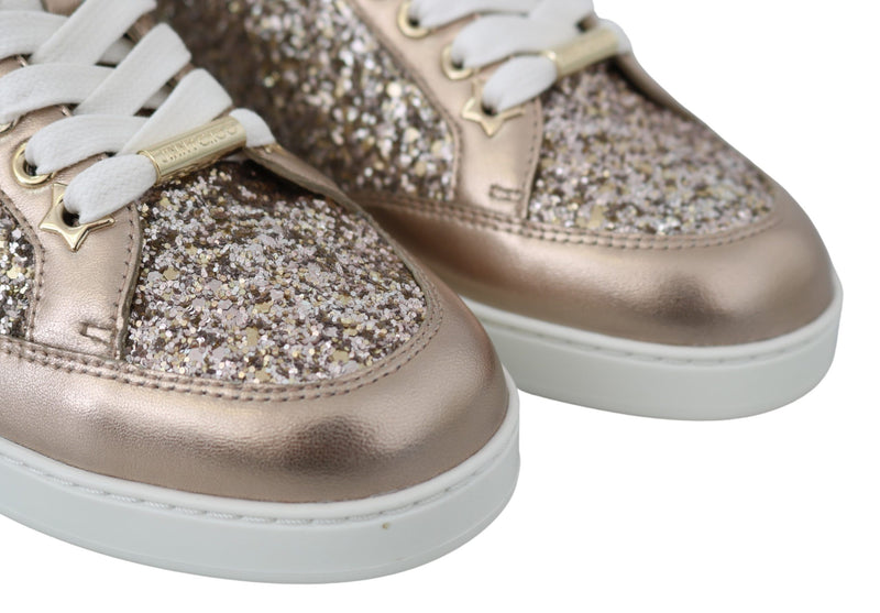 Ballet Pink Glitter Leather Sneakers