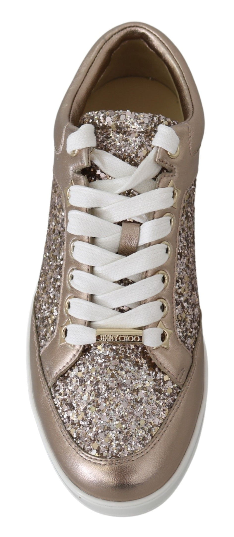 Sneaker in pelle glitter rosa da balletto