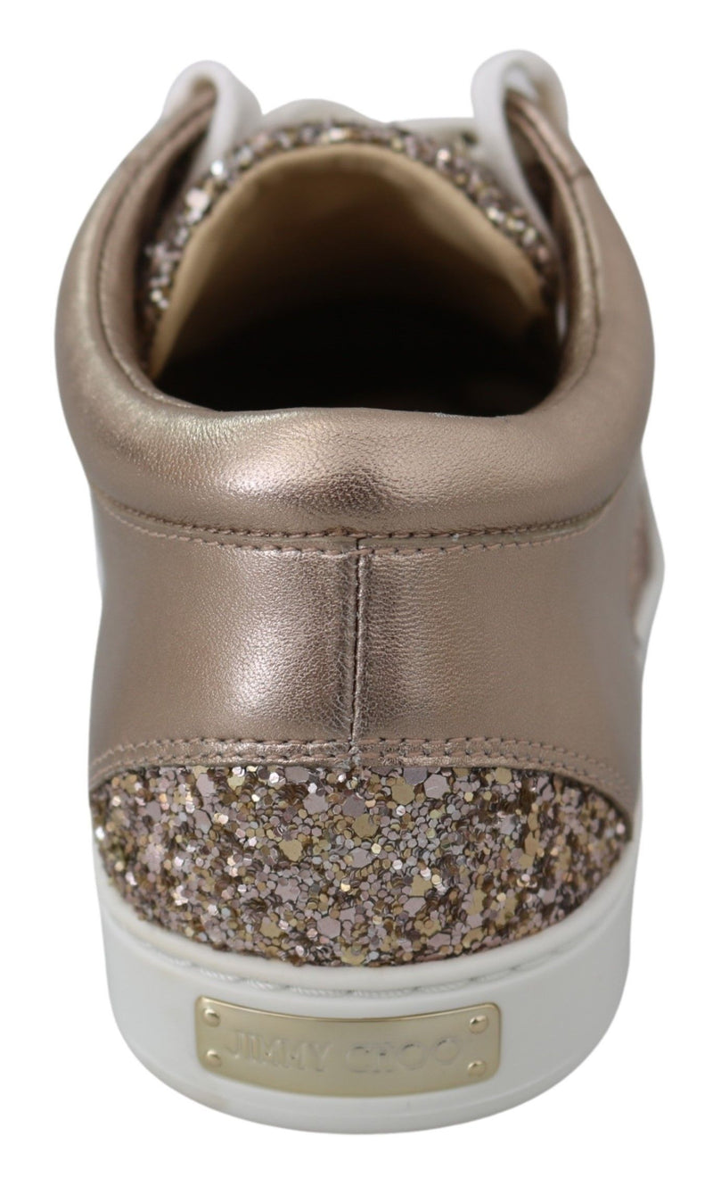 Sneaker in pelle glitter rosa da balletto