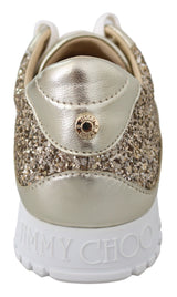 Sneaker in pelle glitter in oro antichi