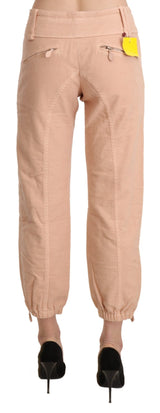 Pantalon en coton recadré beige chic