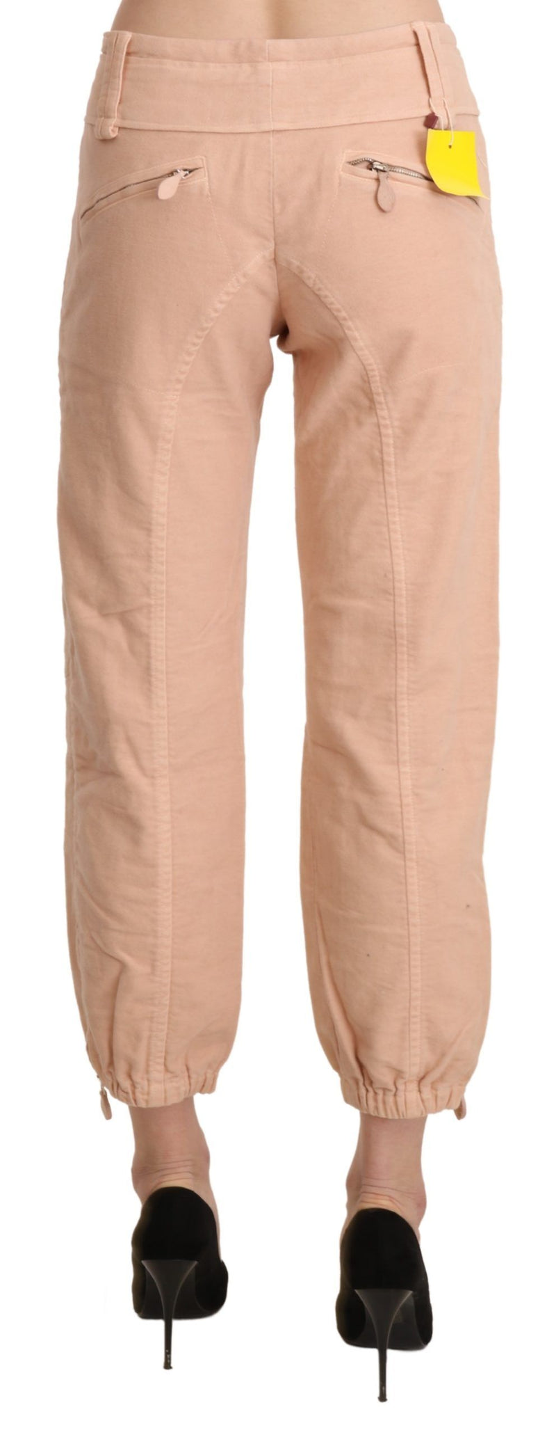 Pantaloni di cotone cropped chic beige