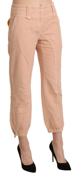 Pantaloni di cotone cropped chic beige