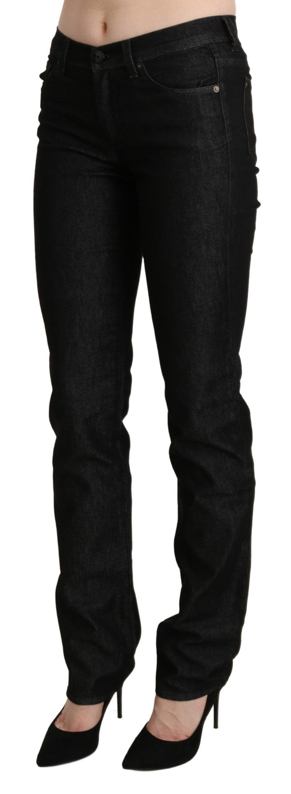 Chic Black Mid Taille Skinny Jeans