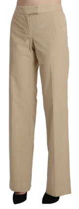 Pantalones de pierna ancha de cintura alta beige