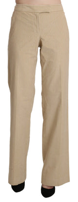 Pantalones de pierna ancha de cintura alta beige