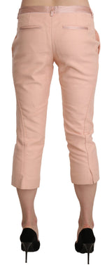 Chic Pink Skinny Capri Hosen