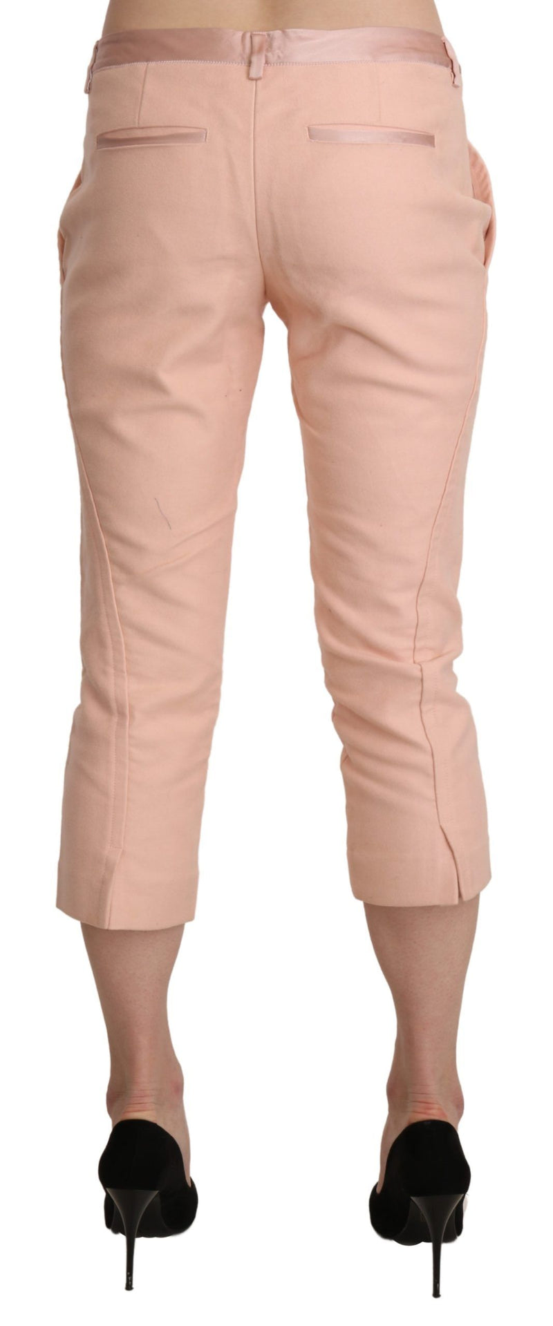 Pantaloni chic rosa magri rosa