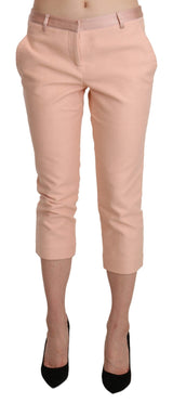 Chic Pink Skinny Capri Hosen