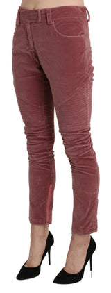 Pantalon skinny de taille rouge chic rouge