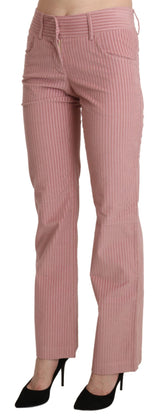 Pantalones rectos de la cintura media rosa rosa