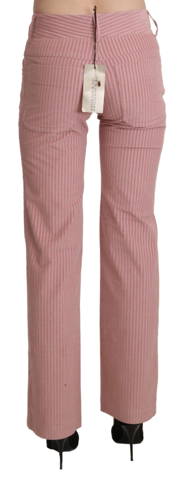 Pantaloni chic rosa a metà vita