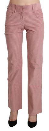 Pantalon hétéro de taille moyenne rose chic