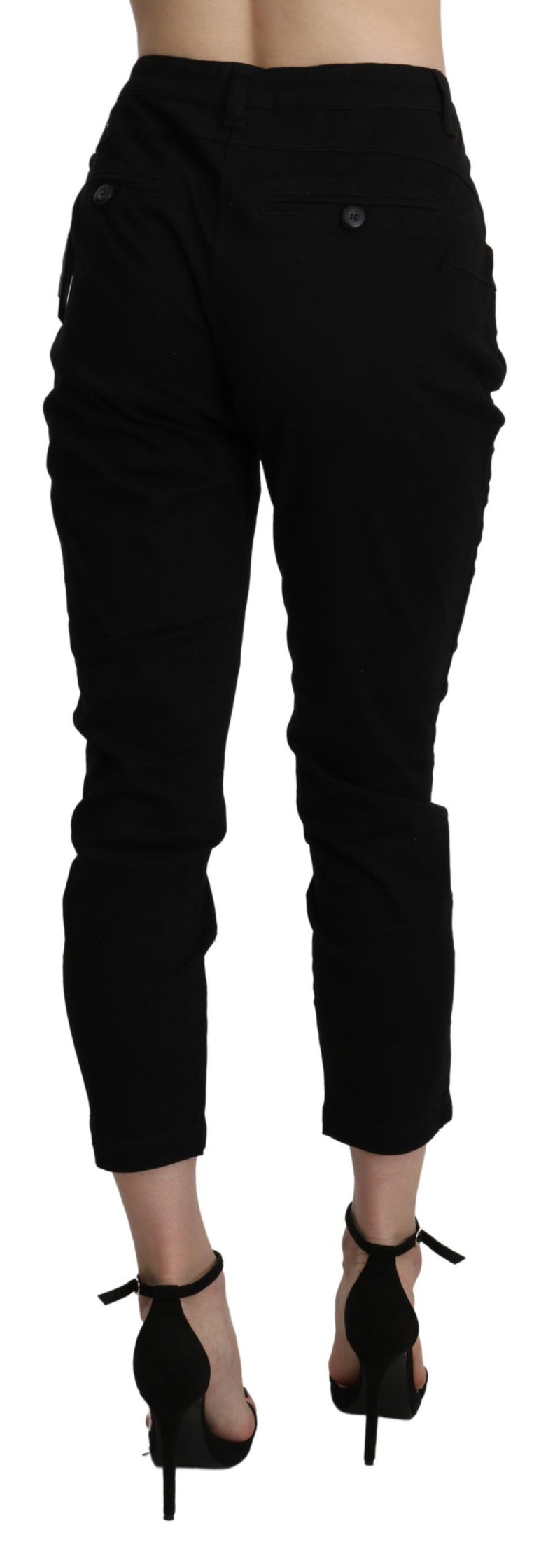 Chic High Goist Cropped Black Jeans