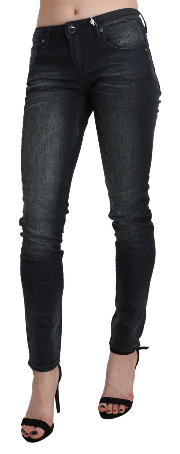 Chic Blue gewaschener dünner Jeans -Jeans