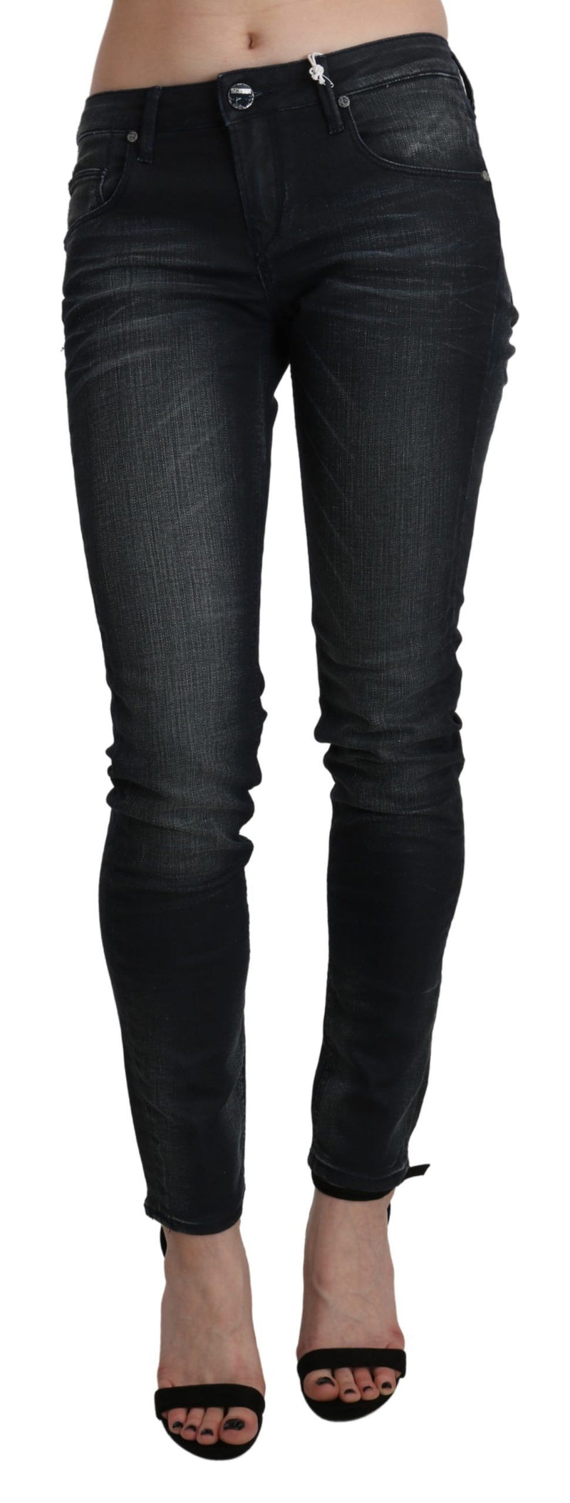 Chic Blue gewaschener dünner Jeans -Jeans