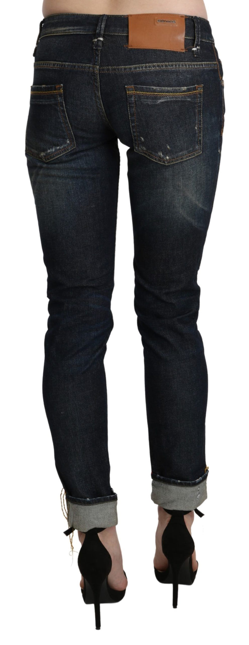 Jean cuit skinny bleu foncé chic