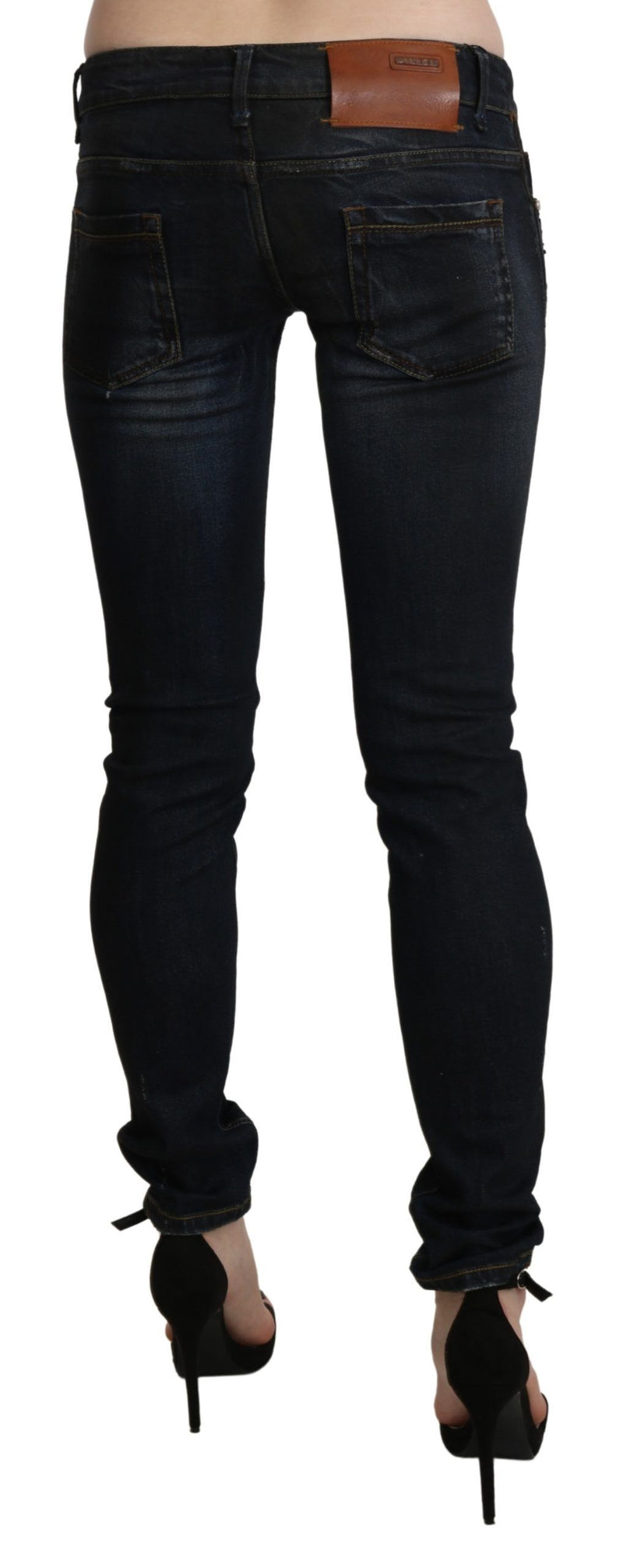 Jean noir skinny à taille basse chic