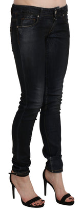 Jean noir skinny à taille basse chic