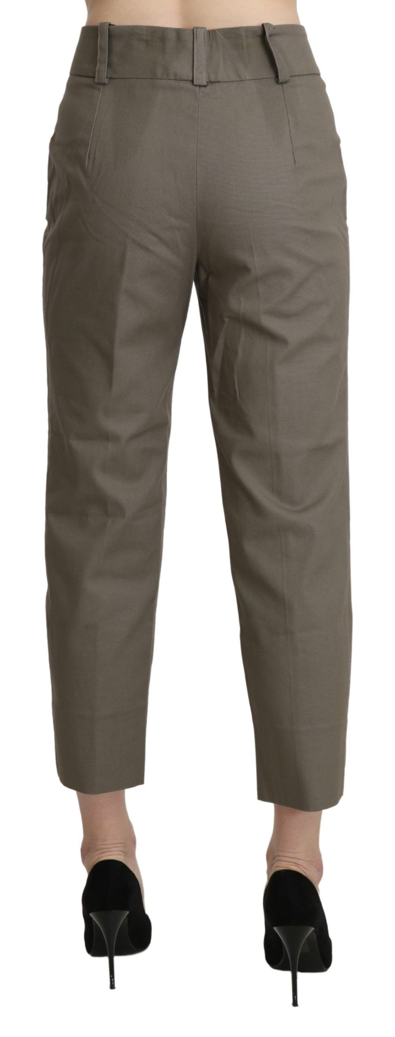 Eleganti pantaloni a vita alta in grigio