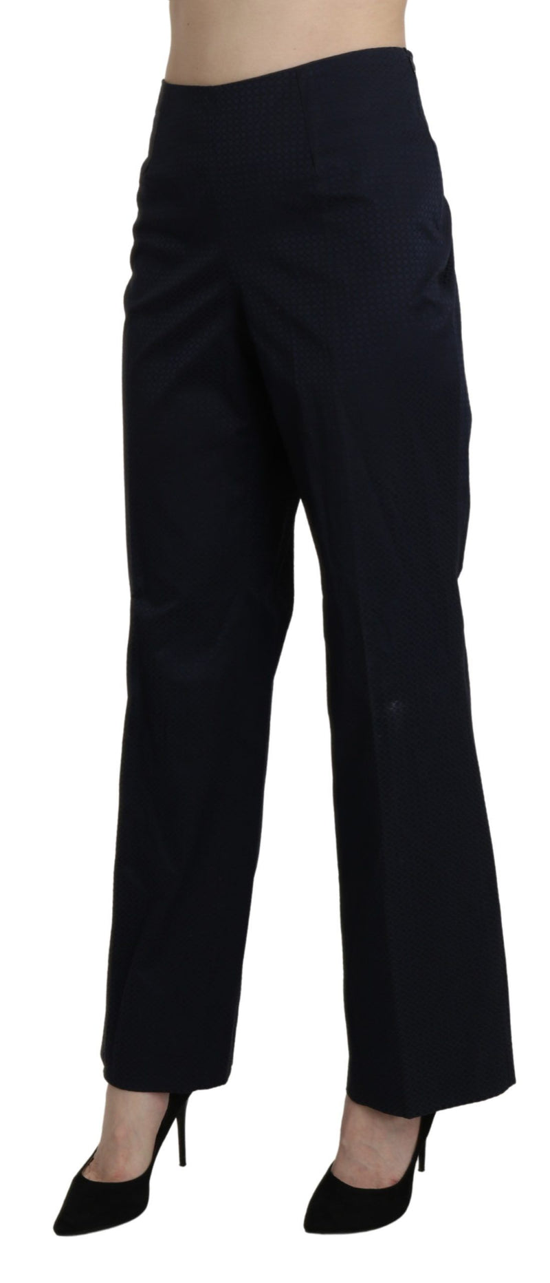 Pantaloni di cotone dritta blu blu navy