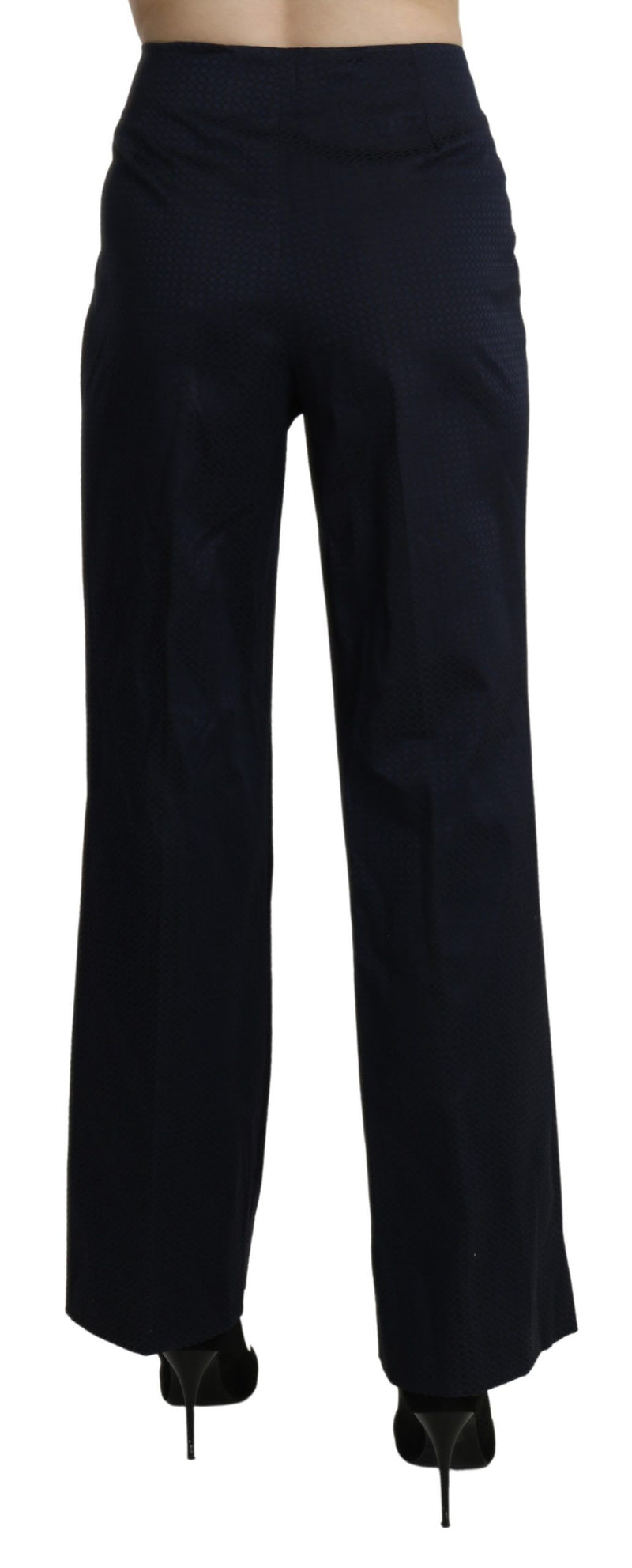 Pantaloni di cotone dritta blu blu navy