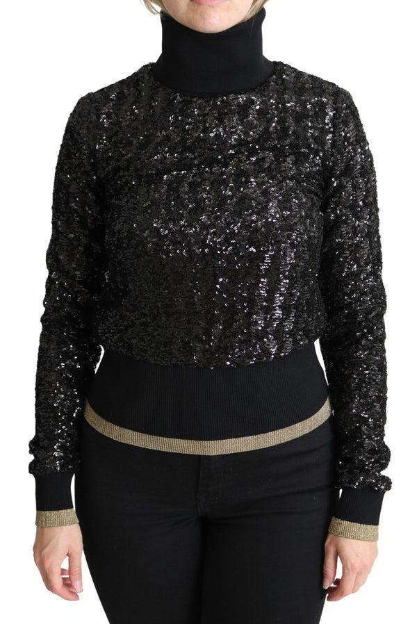 Elegante maglione di dolcevita con paillettes