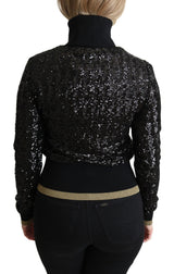 Elegante maglione di dolcevita con paillettes