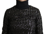 Eleganter Pailletten -Rollkragenpaillon -Pullover