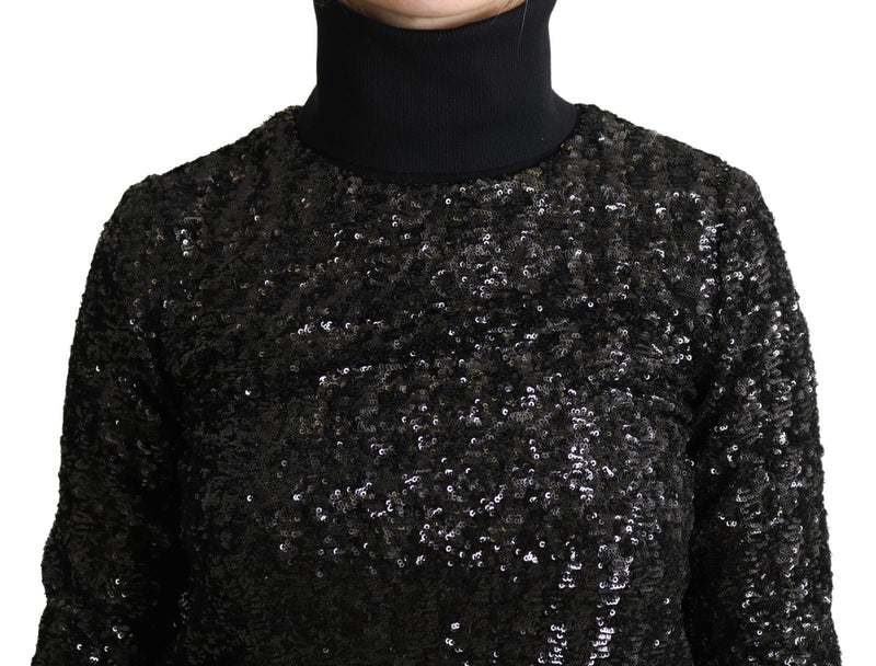 Elegante maglione di dolcevita con paillettes