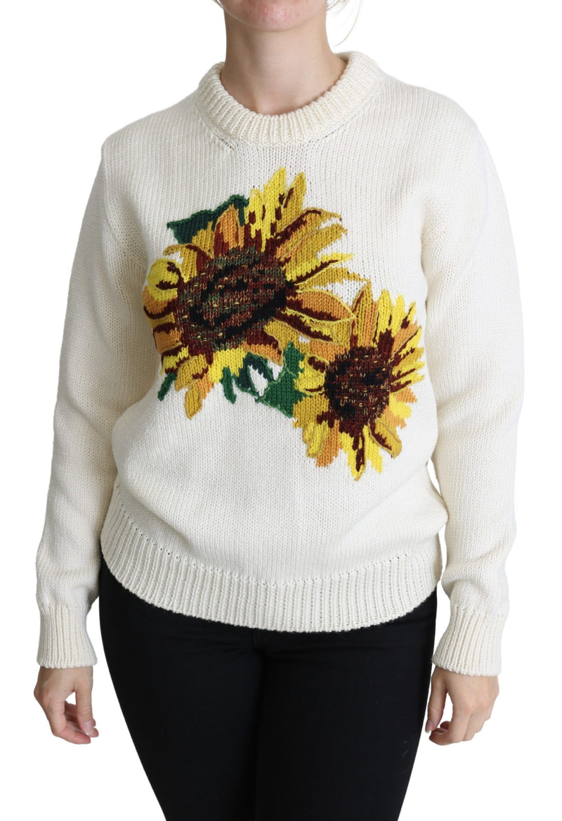 Elegante maglione di girasole a maglia