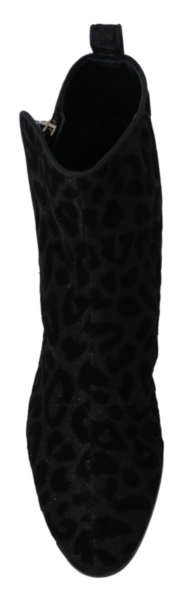 Elegante schwarze Leopardendrucken kurze Stiefel