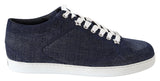 Sneaker in pelle scamosciata in denim blu slip-on chic