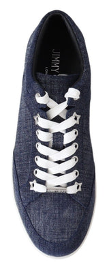 Sneaker in pelle scamosciata in denim blu slip-on chic