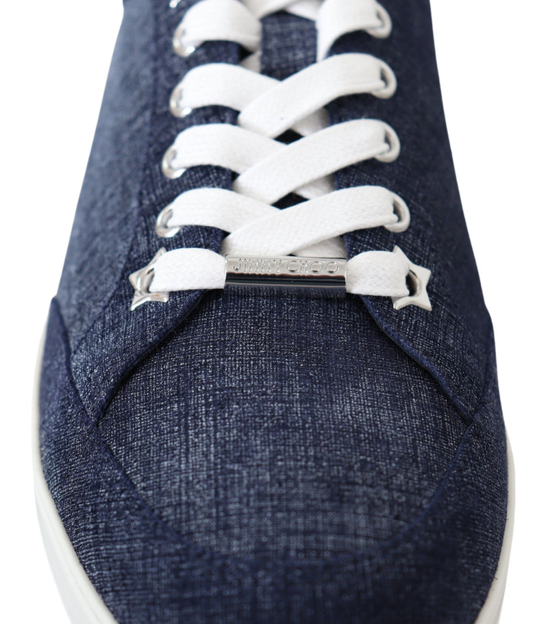 Sneaker in pelle scamosciata in denim blu slip-on chic