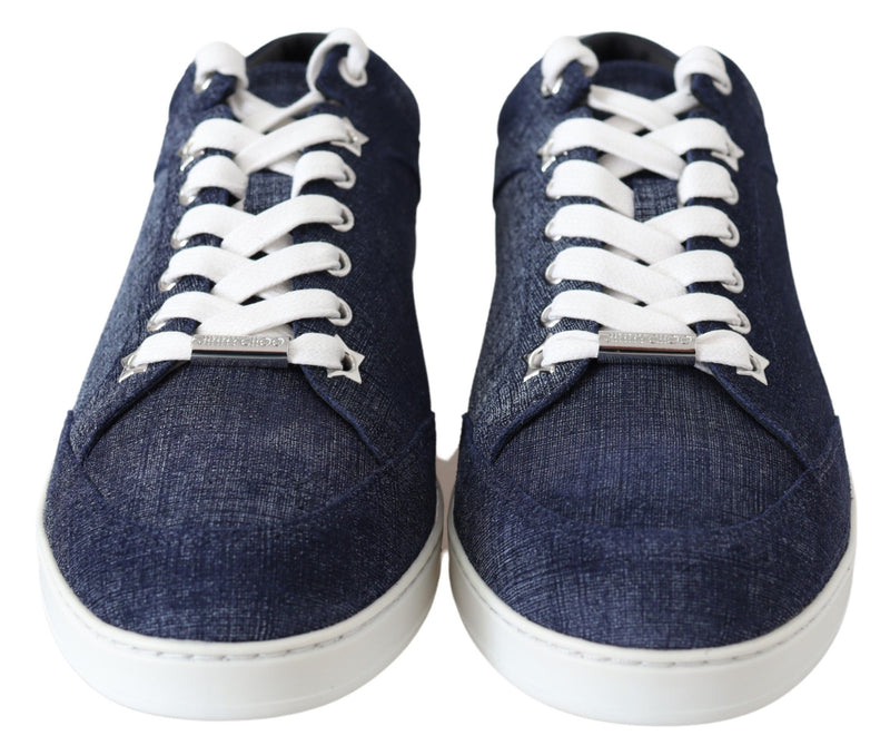 Sneaker in pelle scamosciata in denim blu slip-on chic