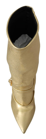 Elegante goldene Knöchelstiefel Socken mit Strasssteinen