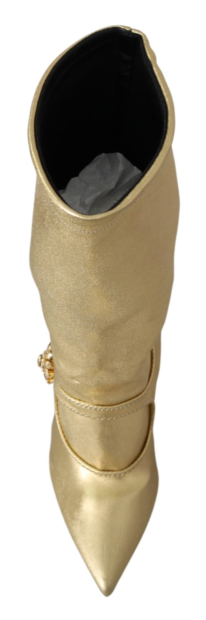 Elegantes calcetines de botines de oro con diamantes de imitación