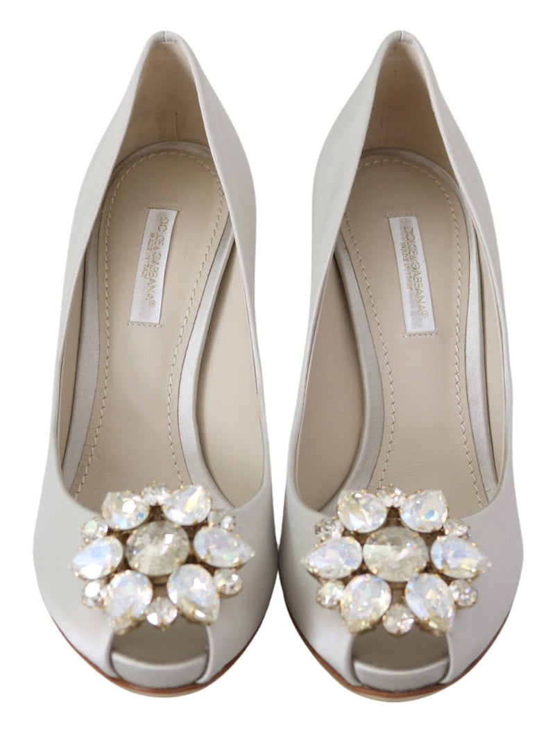 Crystal Crystal Peep Toe Silk Miscela tacchi