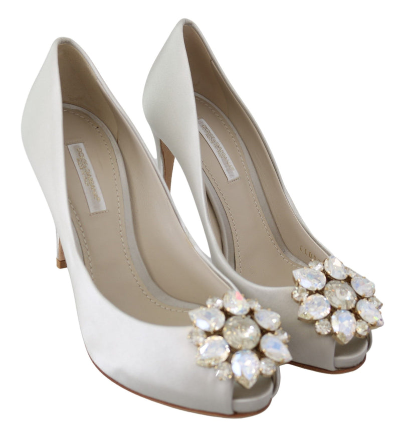 Crystal Crystal Peep Toe Silk Miscela tacchi