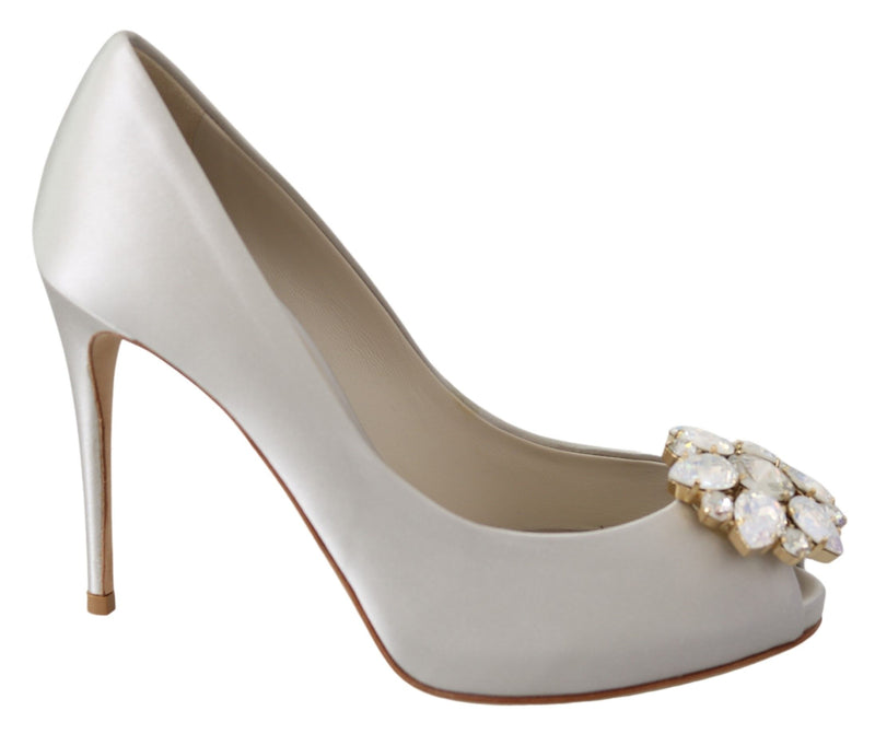 Crystal Crystal Peep Toe Silk Miscela tacchi