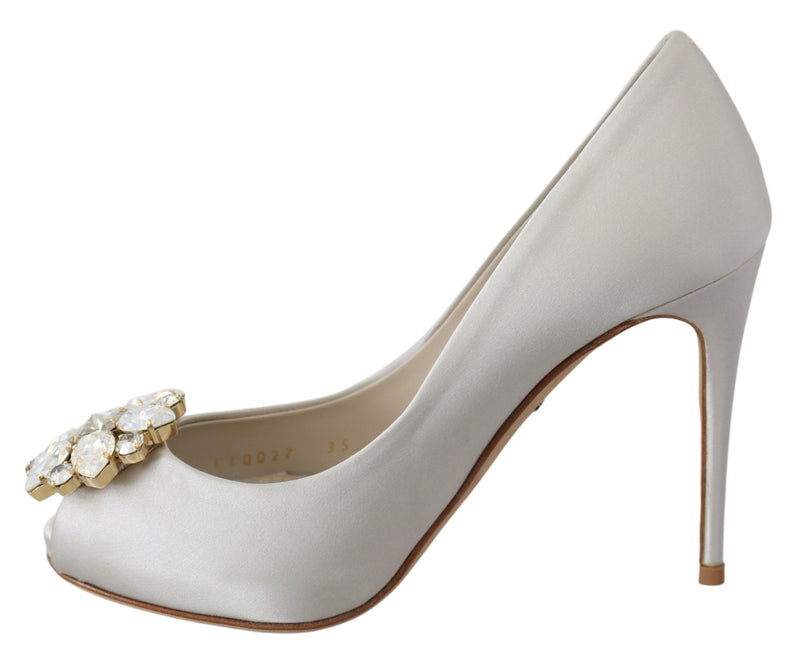 Crystal Crystal Peep Toe Silk Miscela tacchi