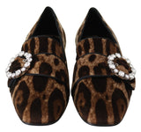 Mocasines de cristal de estampado de leopardo