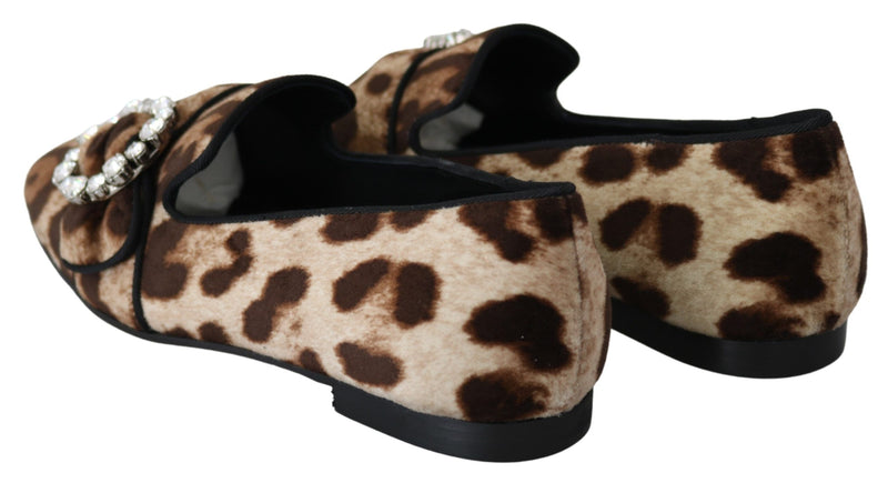 Leopardendruckkristall verschönerte Slipper