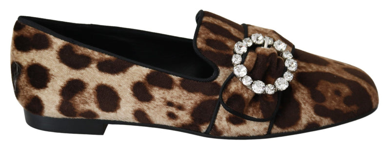 Mocasines de cristal de estampado de leopardo